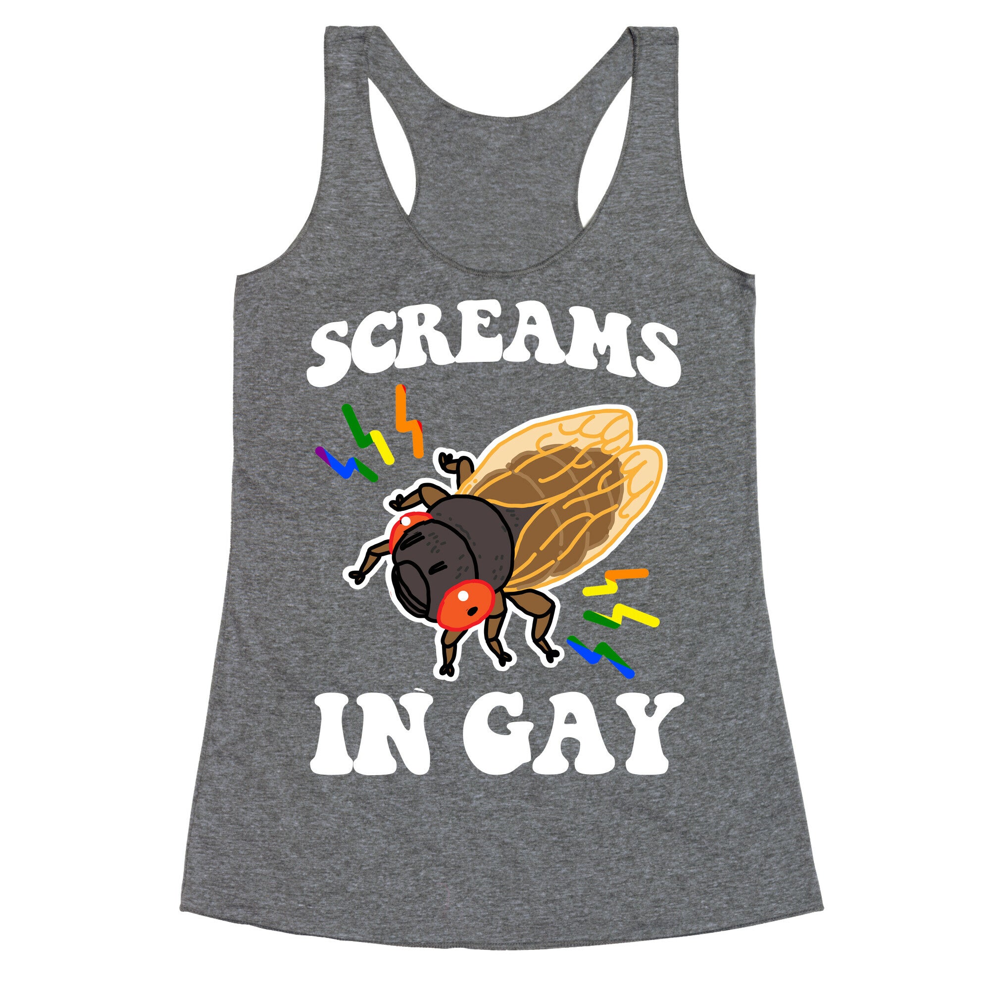 Screams in Gay Racerback Tank